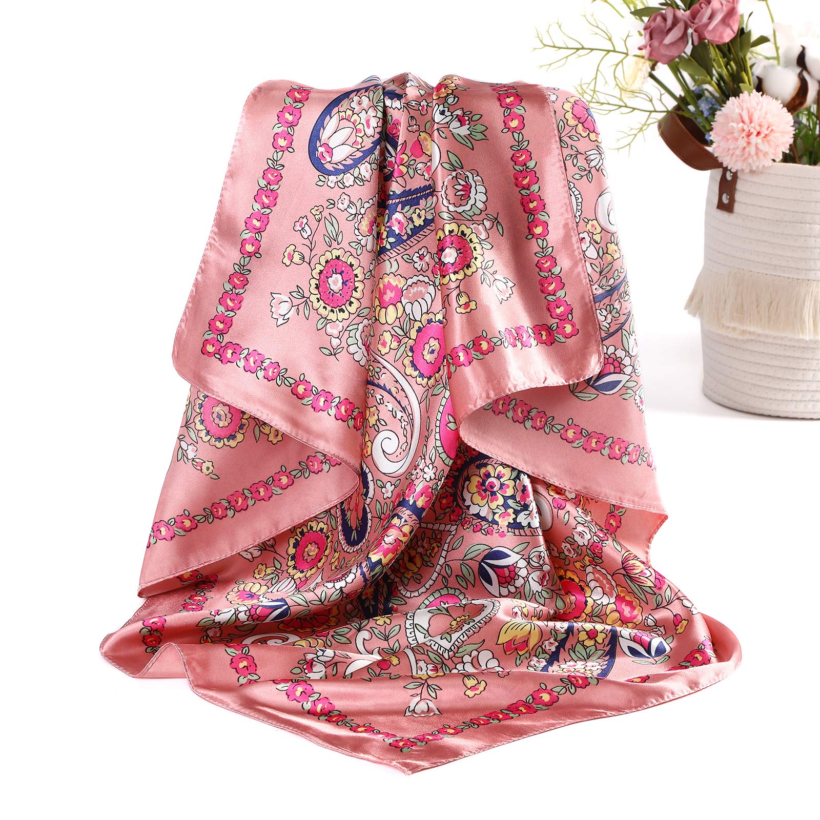 AWAYTR Modne szaliki Kobiety 35 * 35 Inches / 90 * 90 Cm (4 w zestawie)