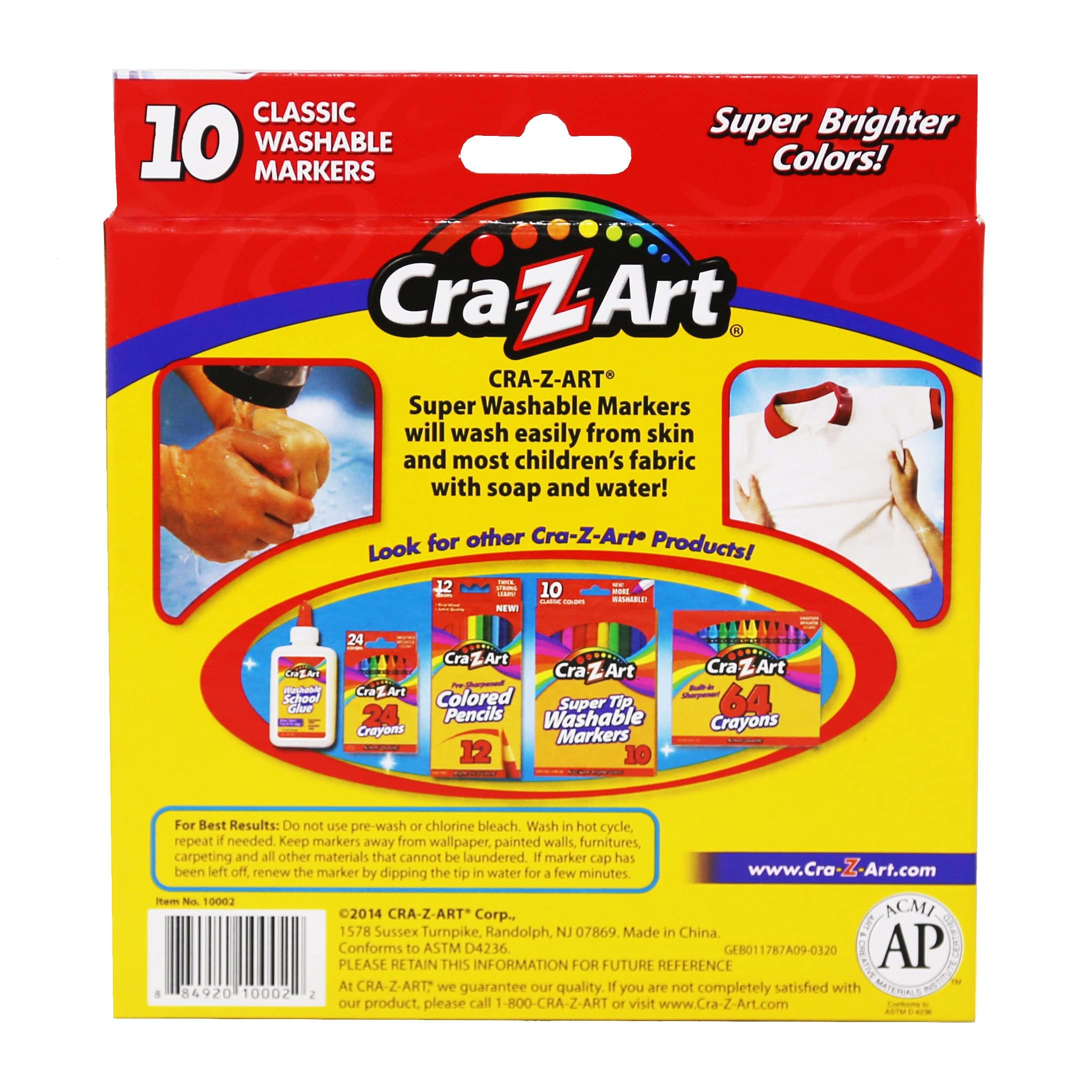 Cra-Z-Art 10002 Classic Colors Washable Markers 10 Count, 6 Boxes - Image 3