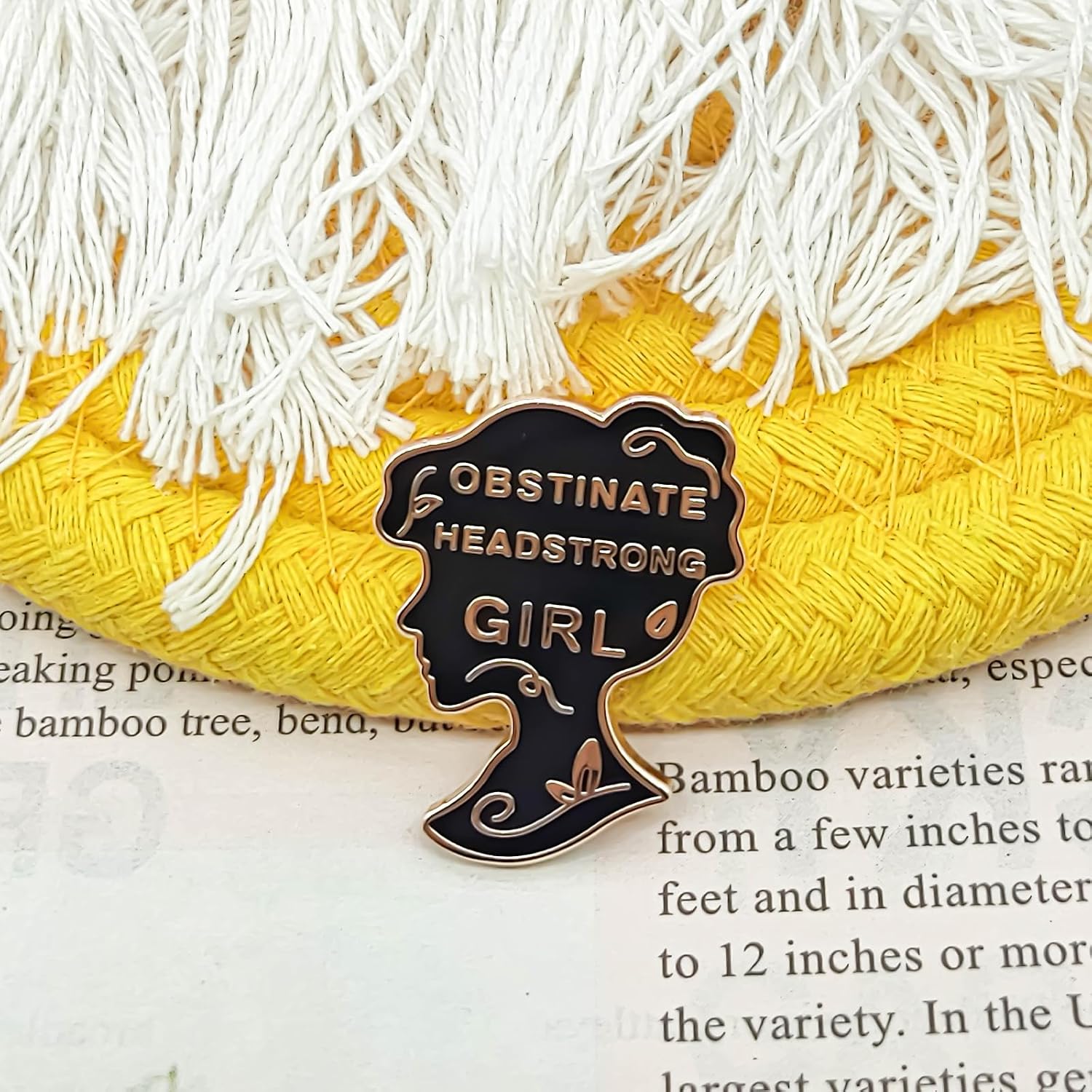 Obstinate, Headstrong Girl Pin - Literature Series | Premium Enamel Pin - Statement Lapel Pin - Plated Badge for Clothing, Bags, Hats, Jackets, and Lanyards