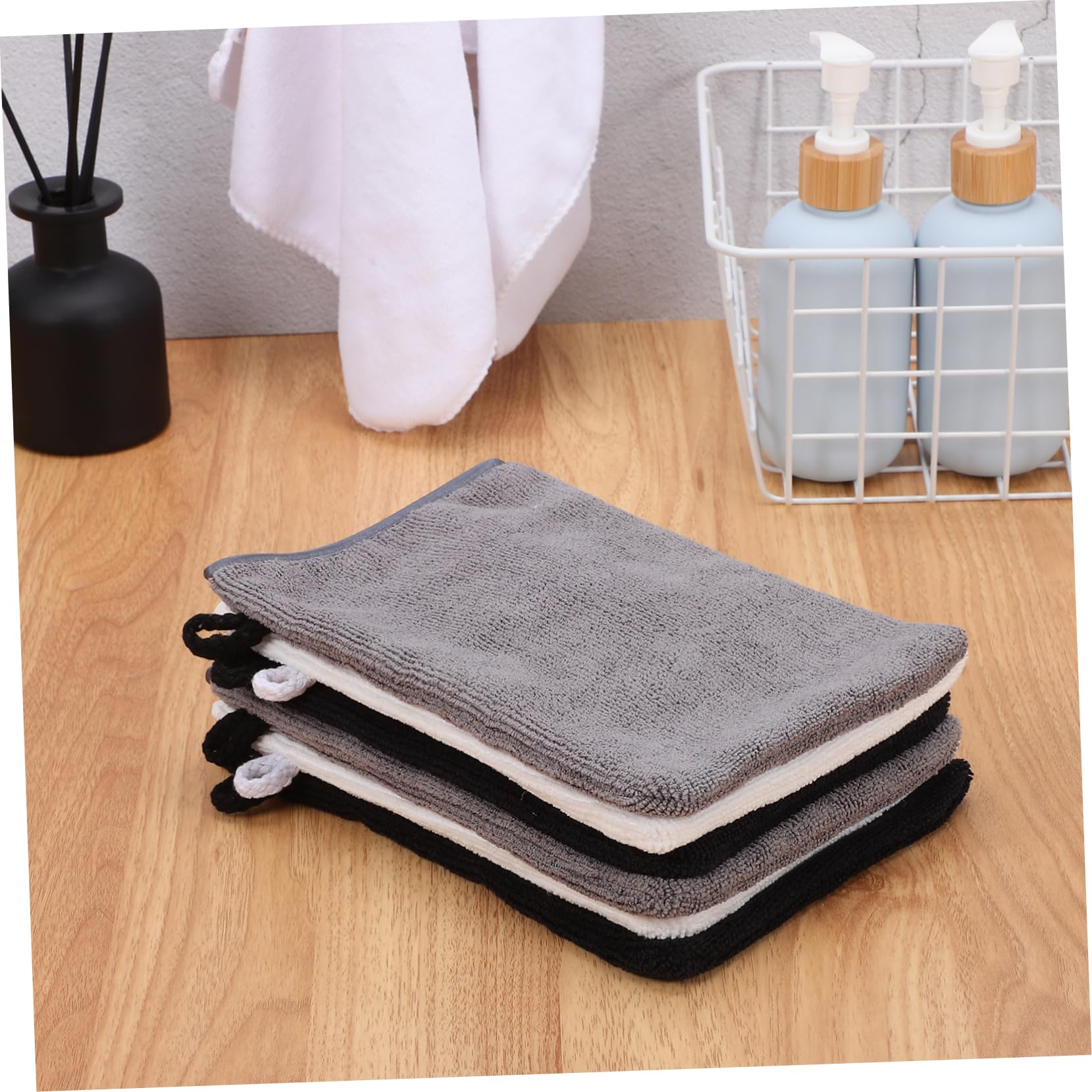 Beaupretty 6piezas Guantes De Baño Desmaquillantes Paños De Ducha Exfoliantes Cuerpo Guantes De Ducha De Microfibra Baño