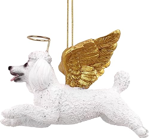 Miniatura 62 de Design Toscano Pitbull Dog Angel - Adorno navideño para árbol de Navidad, 4 pulgadas, resina de piedra fundida, acabado marrón y dorado Marrón