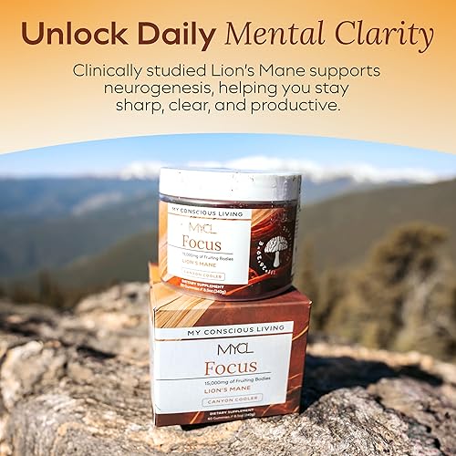 Miniatura 2 de Lions Mane - Gomitas de hongos para concentración y memoria, 500 mg de extracto corporal frutal, apoyo cognitivo y suplementos de salud cerebral