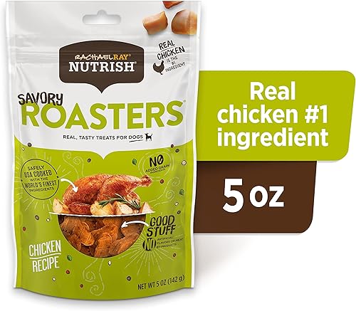 Miniatura 2 de Rachael Ray Nutrish Savory Roasters - Golosinas de carne real para perros, receta de pollo asado, 5 onzas (paquete de 5), sin granos