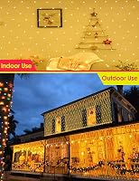 DIWUJI 204 LED Hálós Fényfüzér 3m x 2m Meleg Fehér Szolár USB Vízálló Karácsony 6