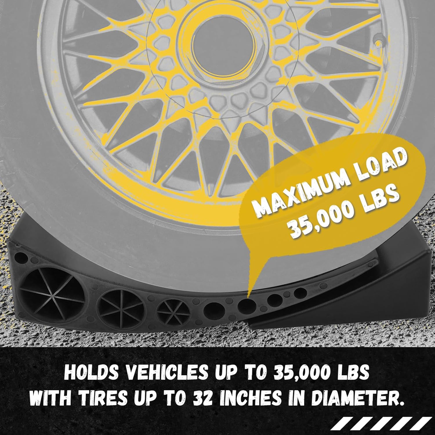KUAFU Camper Leveler Compatible with RV Camper Van Truck Trailer Leveling Blocks Fast and Precise Leveling 2 Curved Levelers 2 Chocks 2 Rubber Grip Mats Black