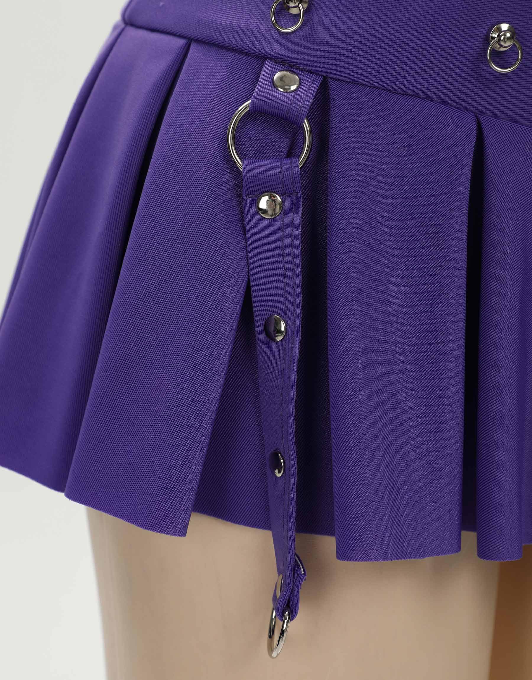 MEOWCOS Women's Bikini Sets Gothic Bathing Suit Two-Piece Swimsuit with Mini Skirt