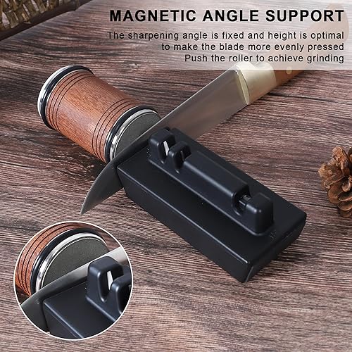 Miniatura 2 de Afilador de cuchillos rodantes con diamantes industriales, herramienta de afilado de cuchillos con 3 discos de afilado reemplazables para cualquier