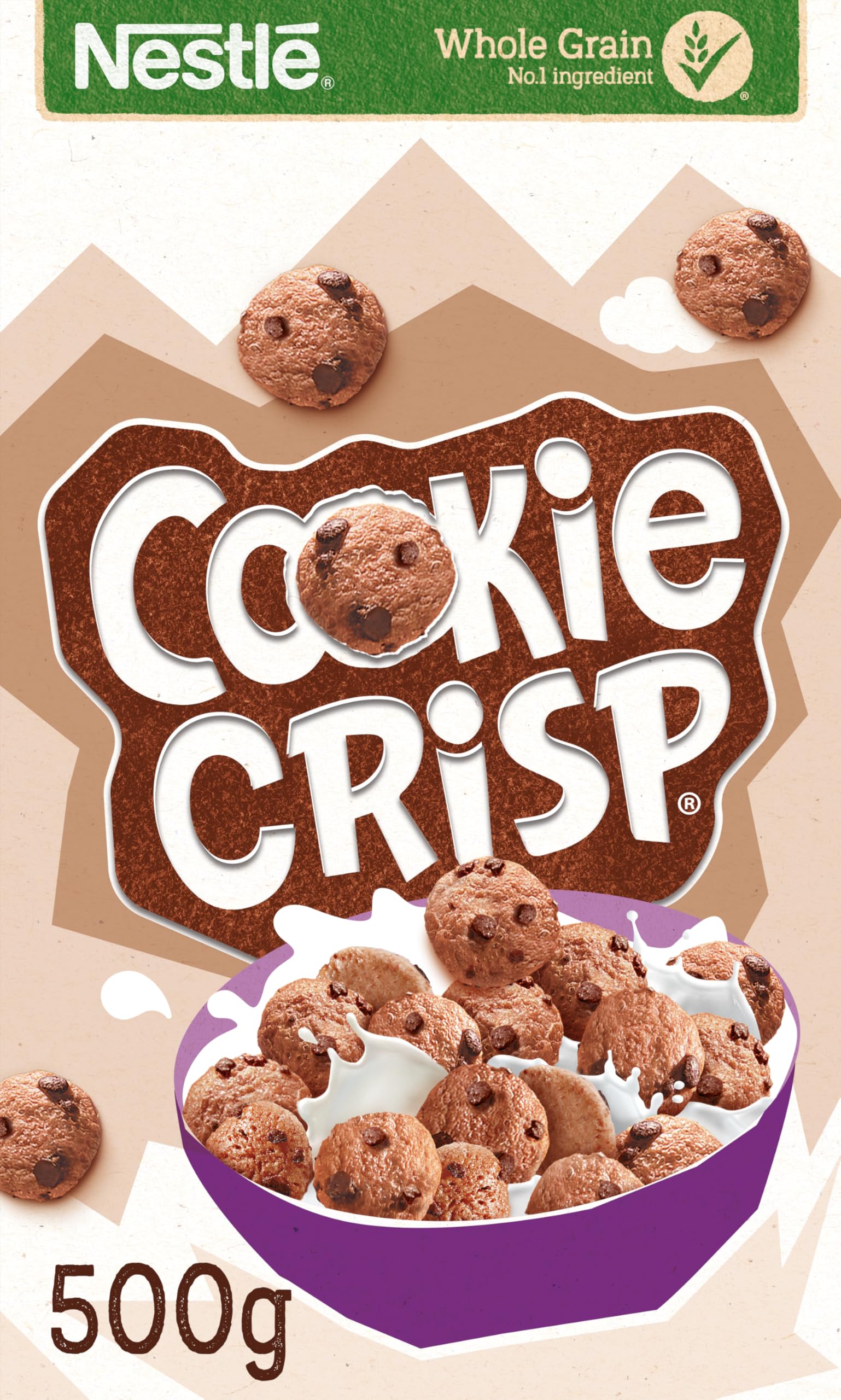 Nestlé Cereals - Cookie Crisp Breakfast Cereal - Chocolate Chip Mini Cookies - High Fibre, 6 Vitamins, Calcium & Iron - 500g