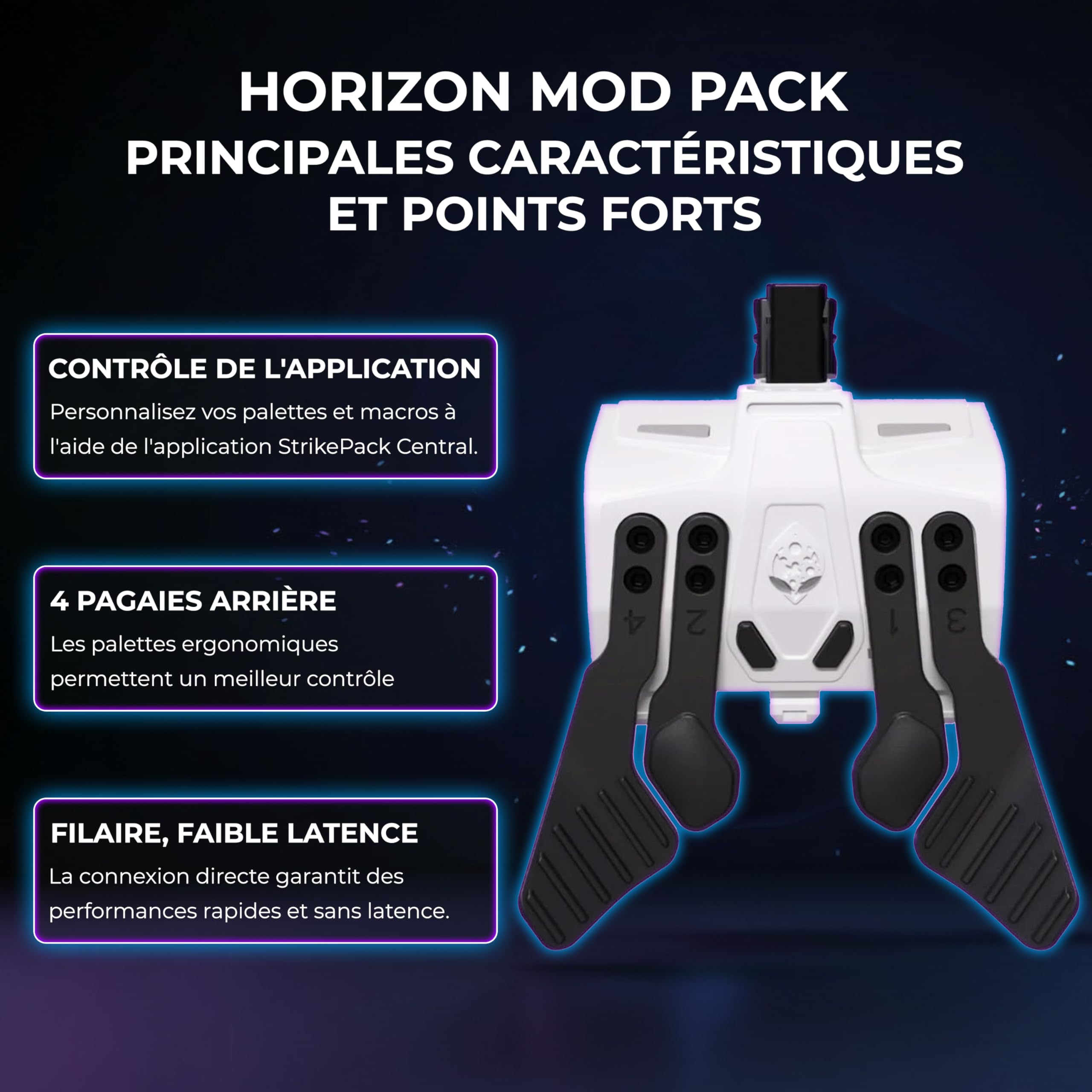 Collective Minds Strike Pack 'Horizon' MOD Pack | 4 Palettes Reconfigurables | Système de Macros Piloté par Application | Compatible avec les Manettes Standard Xbox Series X|S et Xbox One