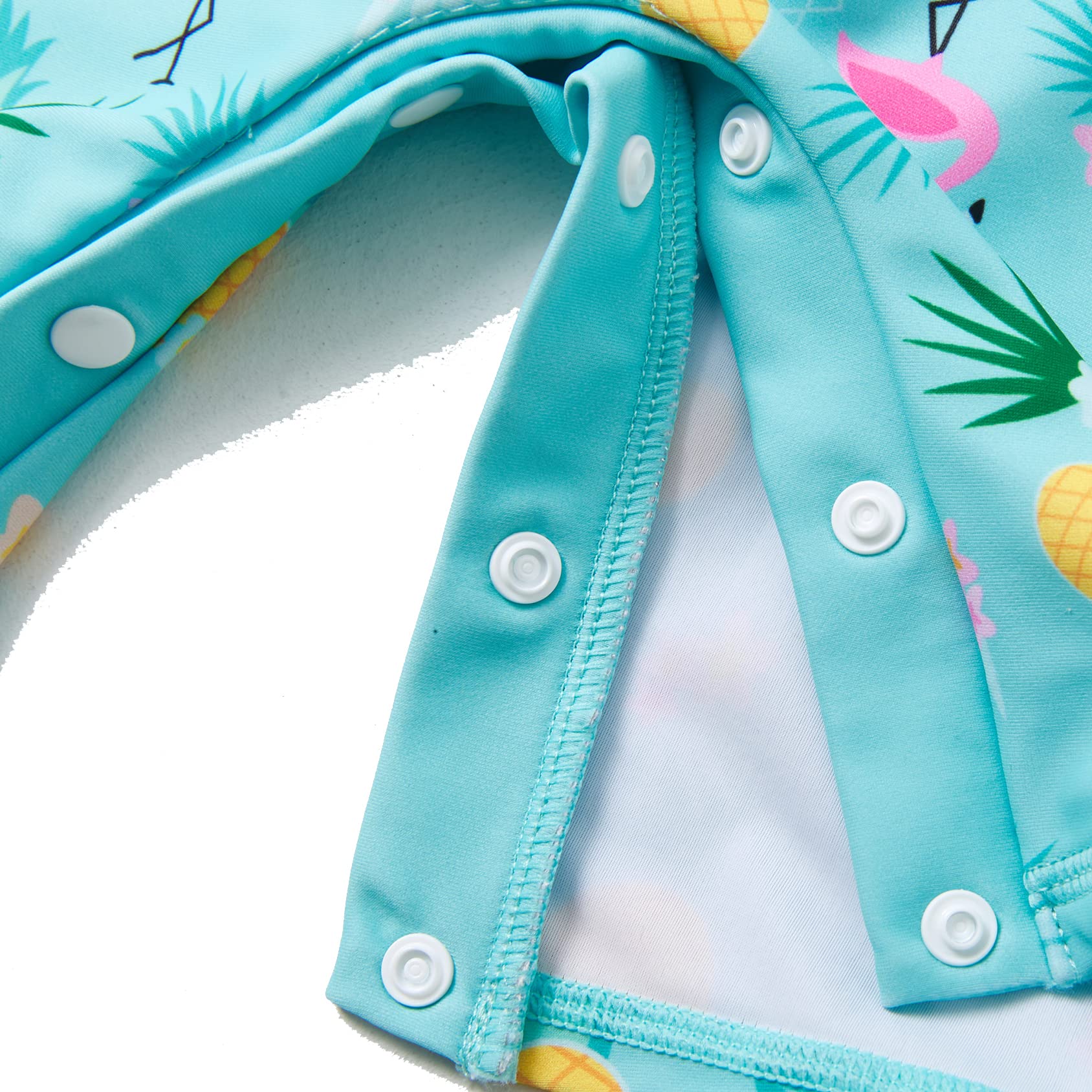 Mazuliso Baby Bambina Costume da Bagno Intero con Cappuccio UPF50+ Crotch Chiusura a Scatto Maniche Lunghe