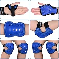 Vista 3 de BOSONER - Rodilleras y coderas para niños y jóvenes, equipo de protección para patines de ruedas, ciclismo, BMX, bicicleta, patineta, patinaje