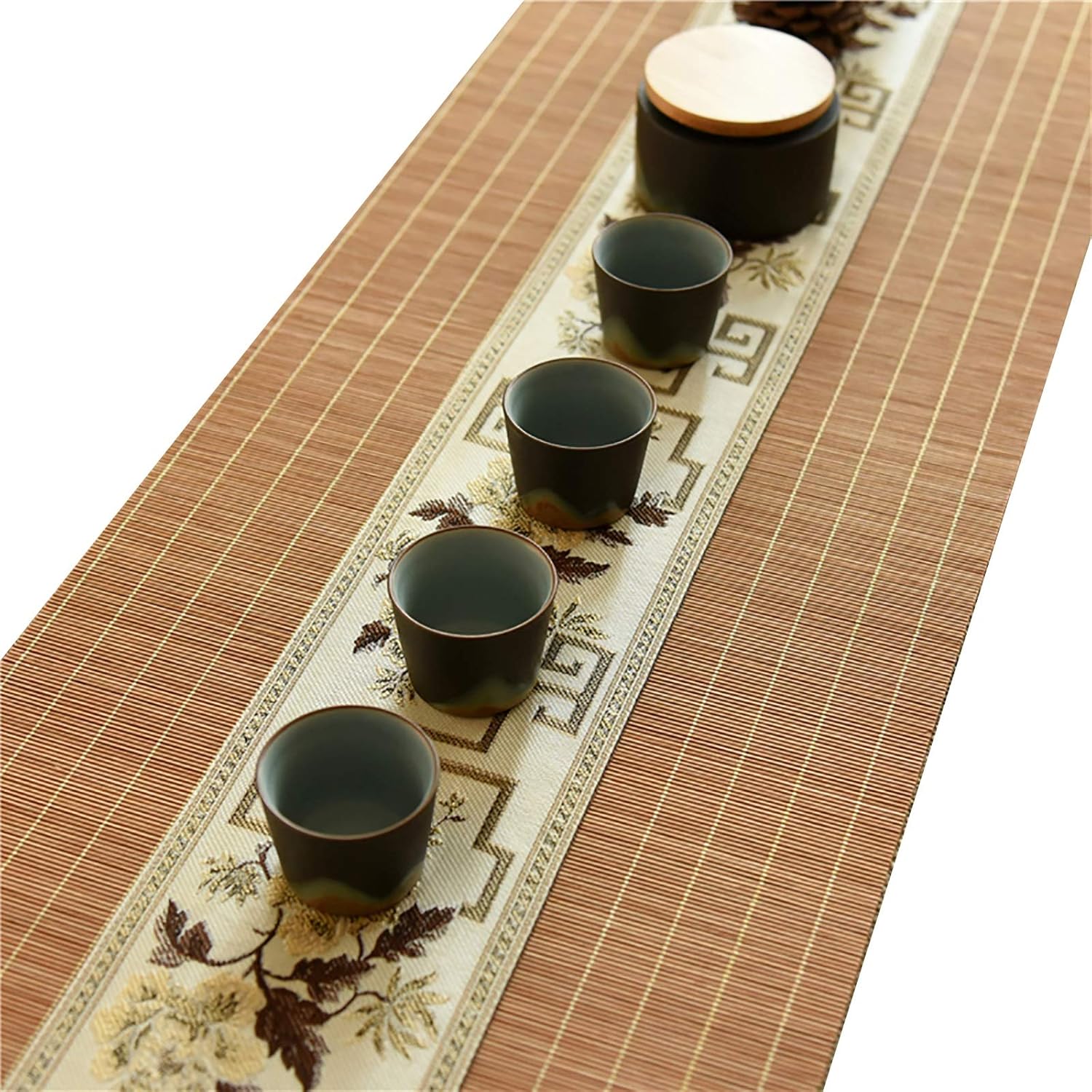 Chemin De Table Chemin De Table En Bambou De Style Chinois, Chemin De  Table/Salon De Thé/Salle À Manger Imperméable Naturel, 48/90/108/120/72  Pouces De Long (Size : 30×340Cm/12 ×134In) : Amazon.fr: Cuisine Et