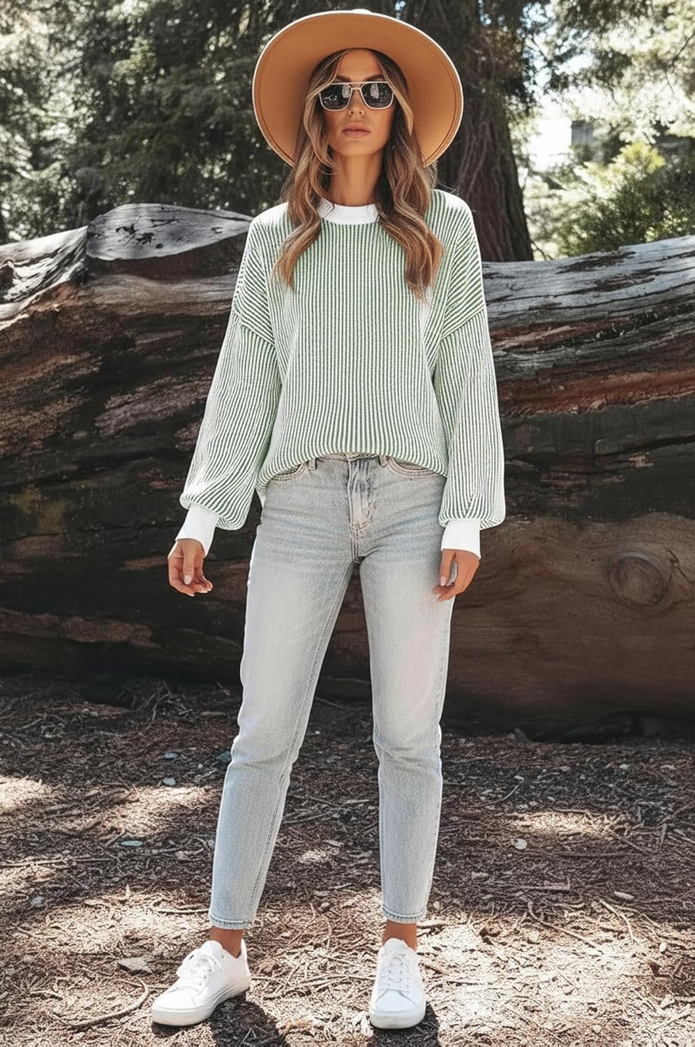 Womens Sweaters Fall 2026 Clothes Oversized Long Sleeve Colorblock Striped Knit Pullover Tops Casual Winter Trendy Outfits - Image 8