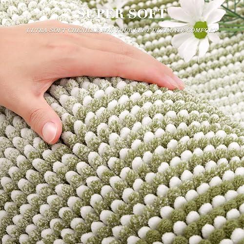 Miniatura 201 de BSICPRO Juego de alfombras y tapetes de baño, 2 piezas de felpilla gruesa y absorbente, antideslizantes, suaves y peludas para baño, lavables a