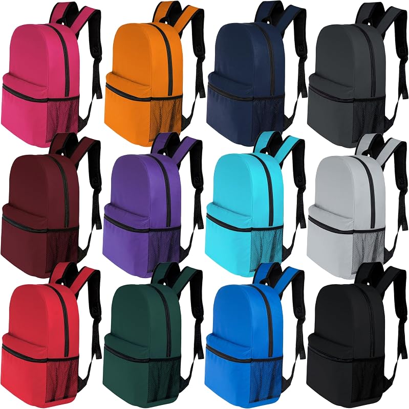 Mochilas escolares de 17" para niños: mochilas a granel para estudiantes de primaria, secundaria y preparatoria en varios colores