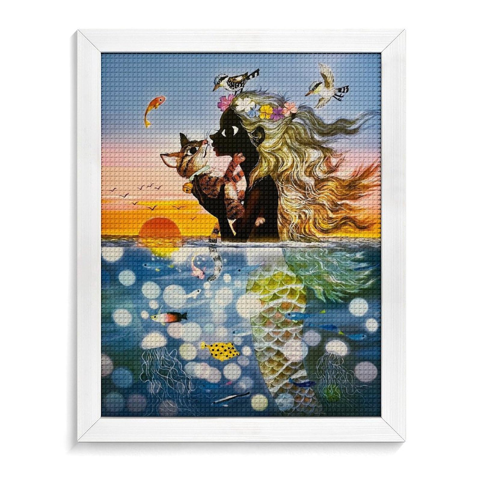 Amazon.co.jp: 藤城清治 夕陽の中の愛の奇跡 ダイヤモンド画 5D 