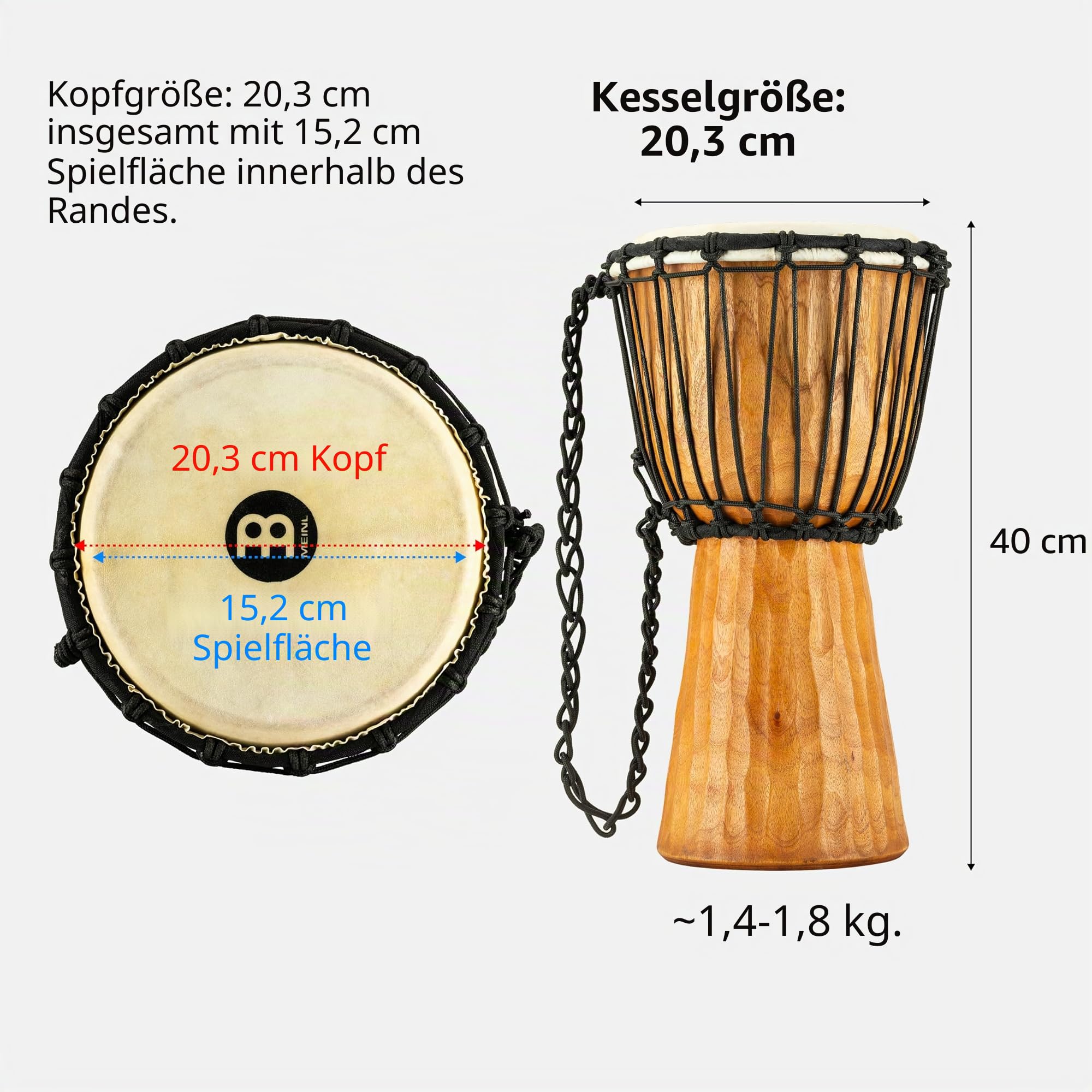 Meinl Headliner Djembe HDJ4-S, 8", Nile Series