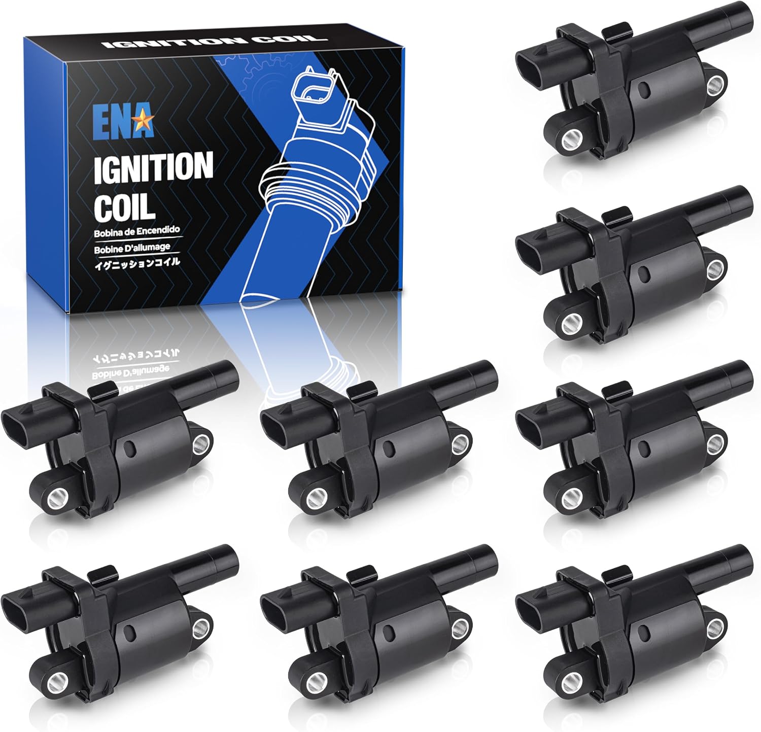 ENA Round Ignition Coil Pack Set of 8 (UF414)