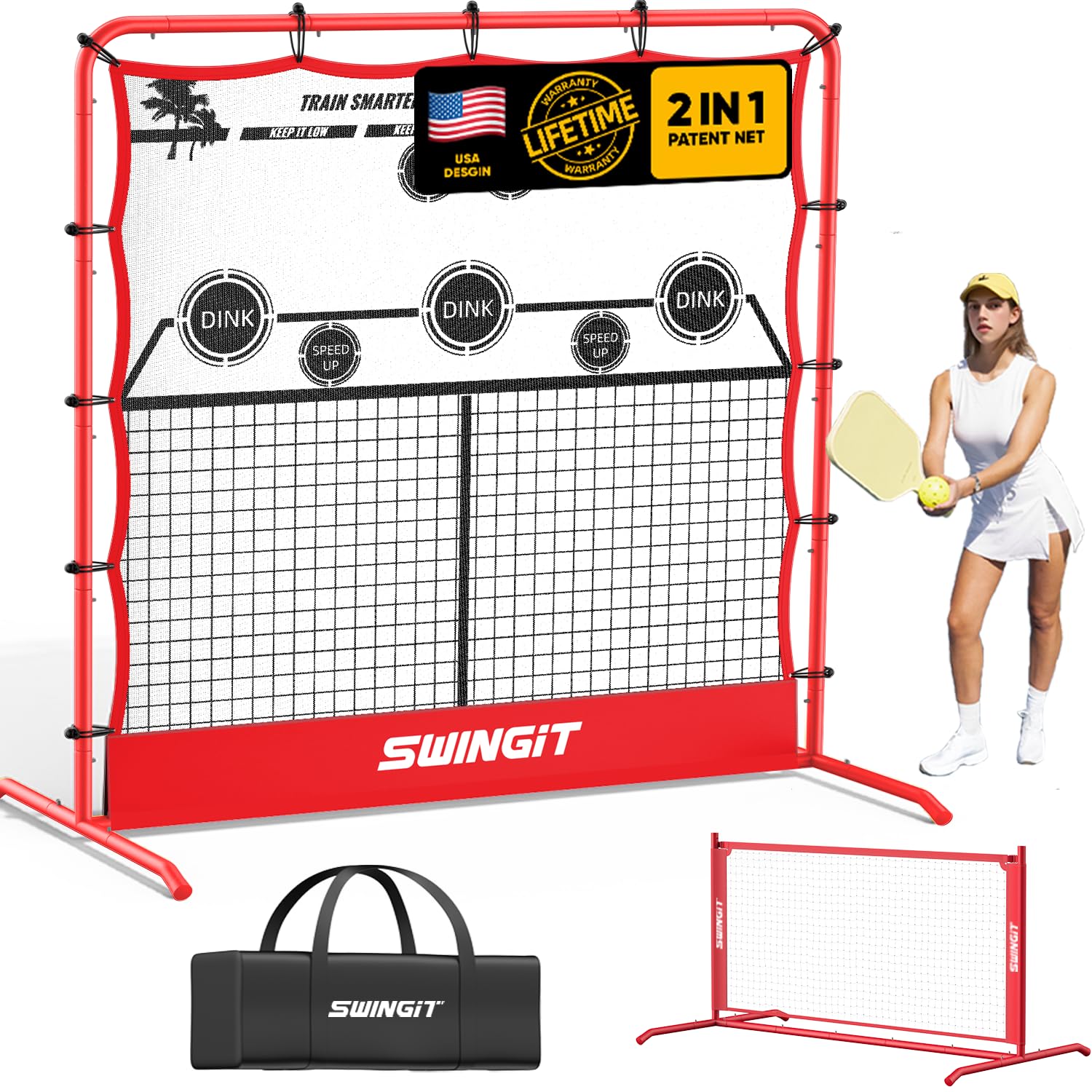 Amazon.com : 6x6FT Pickleball Rebounder Practice Net with Mini