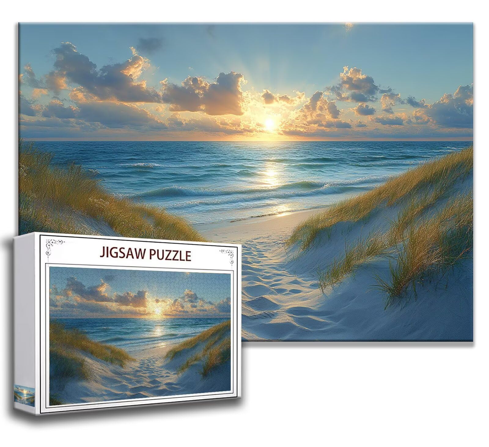Puzzle Spiaggia Puzzle 1500 Pezzi, Difficili Impossible Puzzle Oceano Puzzle Grandi Dimensioni per Adulti 87 x 57 cm Bambini 3 4 5 6 7 8 Anni Bambino, Bambina, Maschio Rilassamento e Intelligence C-8