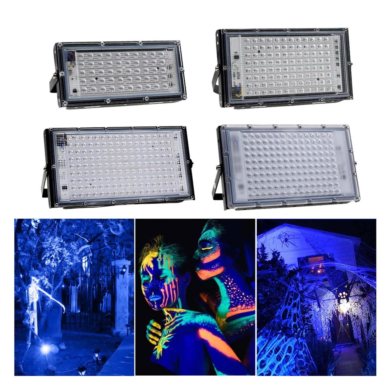 50W 100W 150W UV Światło Halonowe 395nm 400nm Ultrafioletowa Fluorescencyjna Lampa Sceniczna Do Baru Potańcówka Blacklight Garaż ogrodowy(150W With Plug)