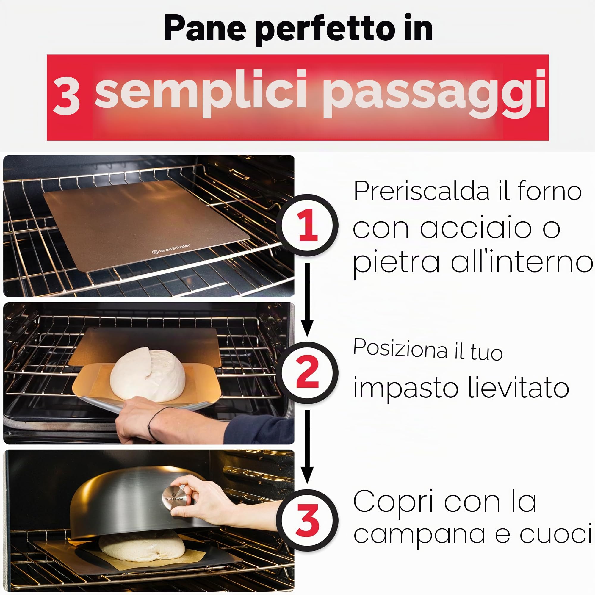 Brod & Taylor Guscio di cottura ultraleggero per pane a lievitazione naturale (Boule) - Non è necessario preriscaldare per crosta croccante e cottura uniforme