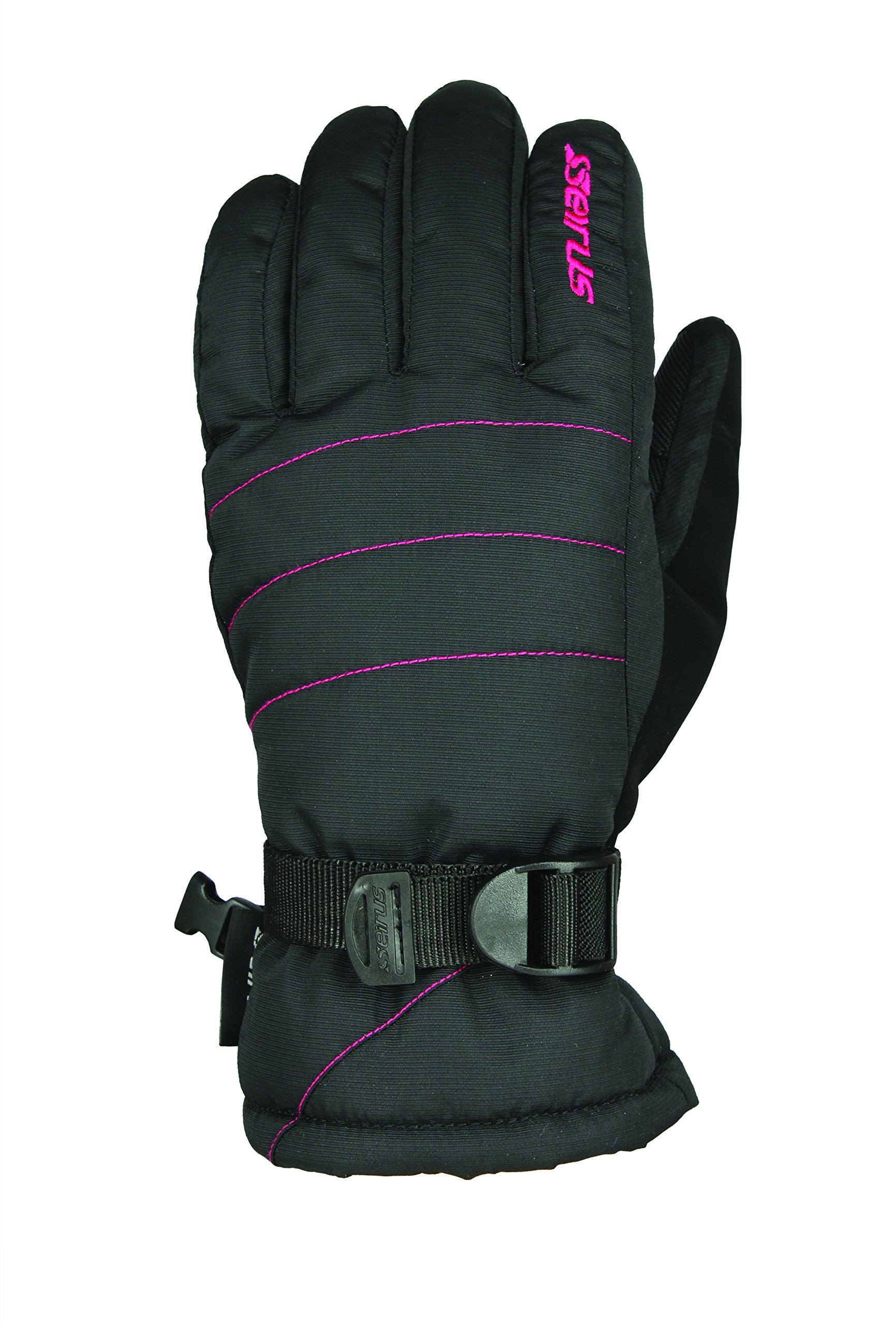 Seirus Unisex-Youth Big Kids Jr Stitch Glove, Black/Hot Pink, Large