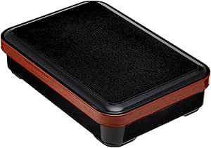 幕の内弁当 (大)長手ライス入れ黒渕朱 [17.7 x 12.2 x 4.3cm] ABS樹脂 (7-418-16) 料亭 旅館 和食器 飲食店 業務用