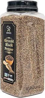Soeos Table Ground Black Pepper (18oz),Fresh Black Peppercorn Powder, Ground Black Peppercorns, Table Grind Black Pepper, ...