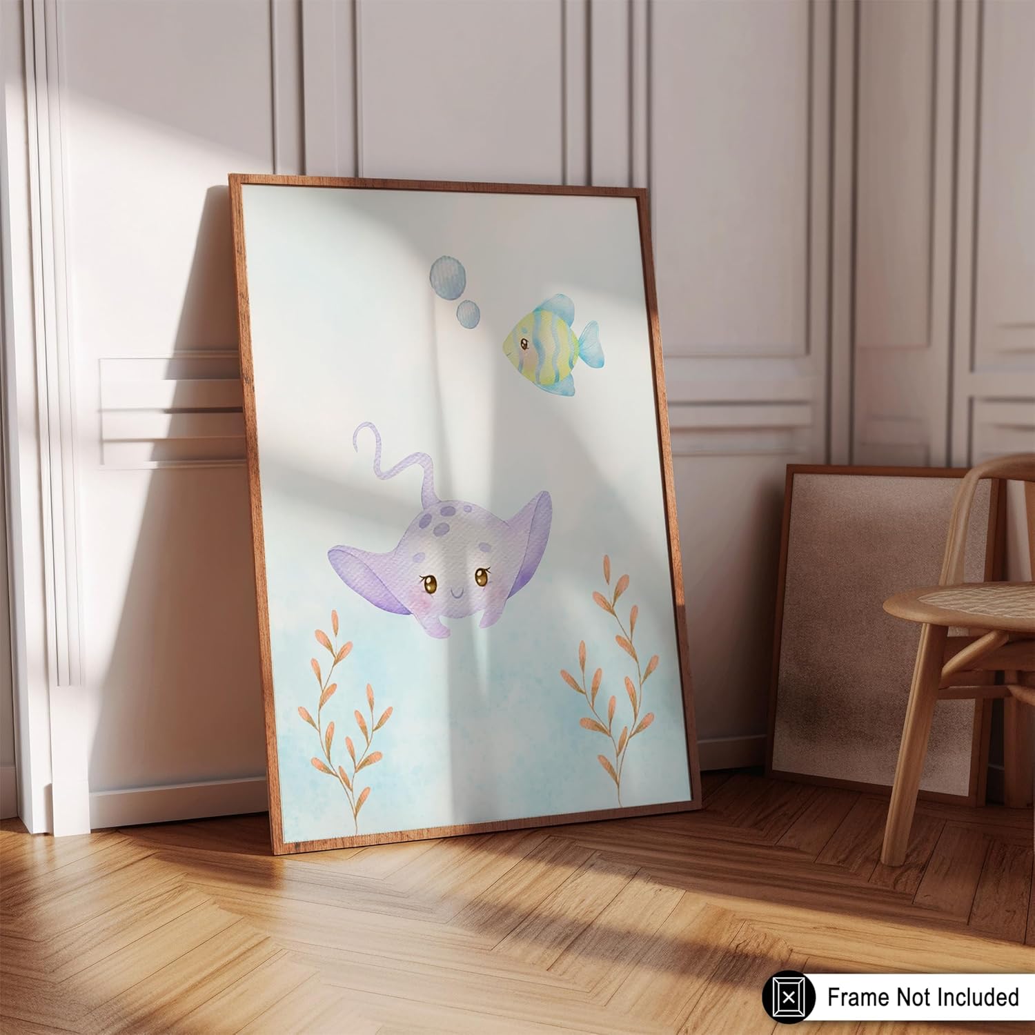 Poster Master 6-Piece Sea Animals Poster - Aquatic Print - Pastel Color Art - Marine Life Art - Gift for Boys, Girls & Parents - Decor for Playroom, Kid's Room or Nursery - 8x10 UNFRAMED Wall Art