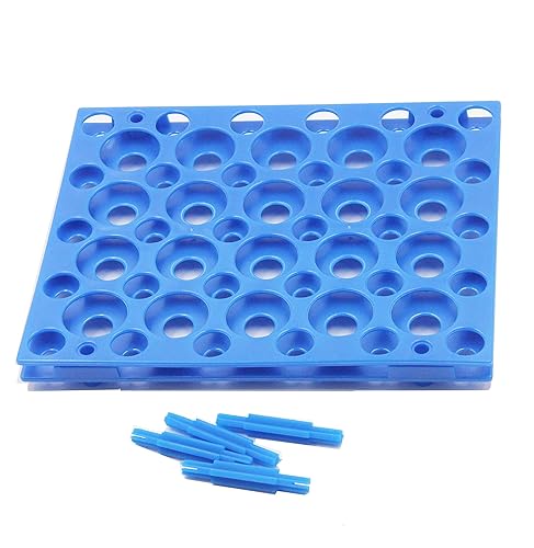 Miniatura 2 de Estante de tubo de centrífuga para soporte de tubo de plástico de laboratorio de 0.3 fl oz0.5 fl oz1.7 fl oz (paquete de uno) (azul) (50 pozos)