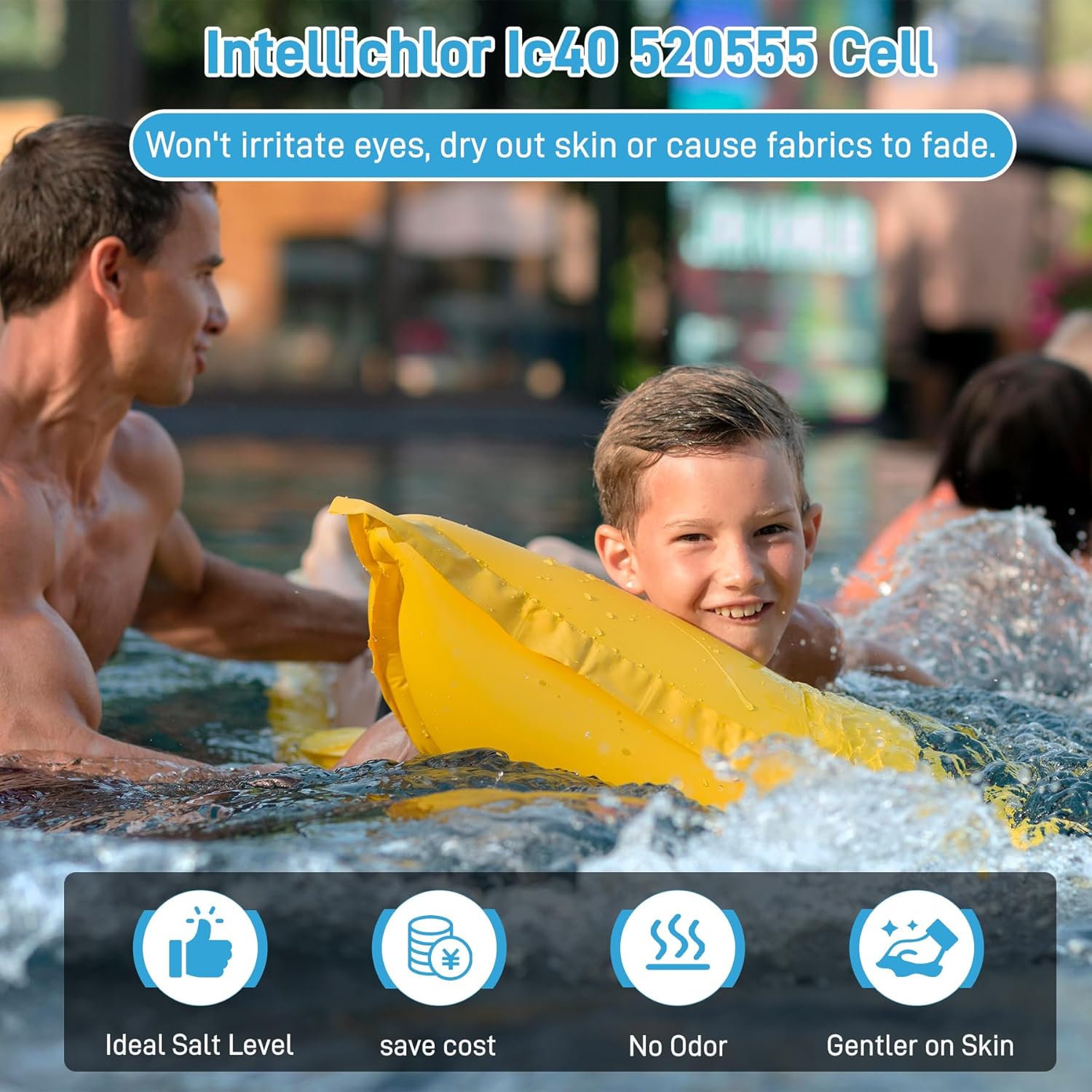 Upgraded IC40 Salt Cell Chlorine Generator Replacement for pentair intellichlor IC40 Pool Chlorinator, Replace Part Number EC-520555 520555, Up to 40,000-Gallon