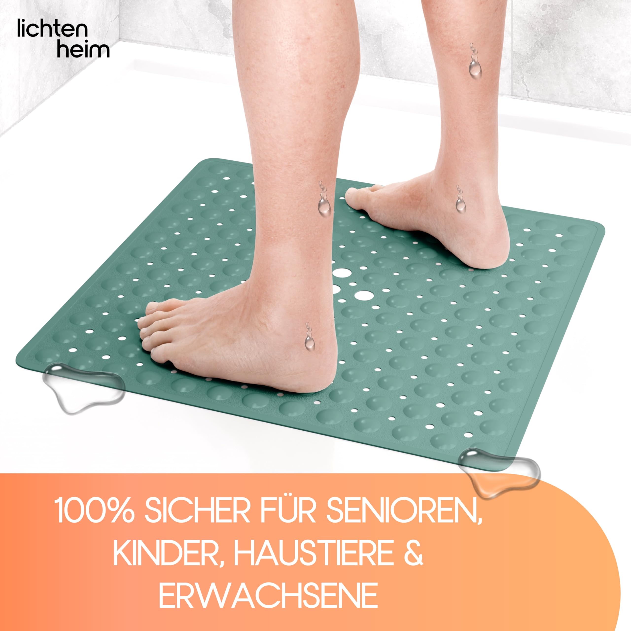 Tapis De Bain Antidérapant 88 X 40 Cm - Anthracite - Sécurité Bébé Enfants & Seniors