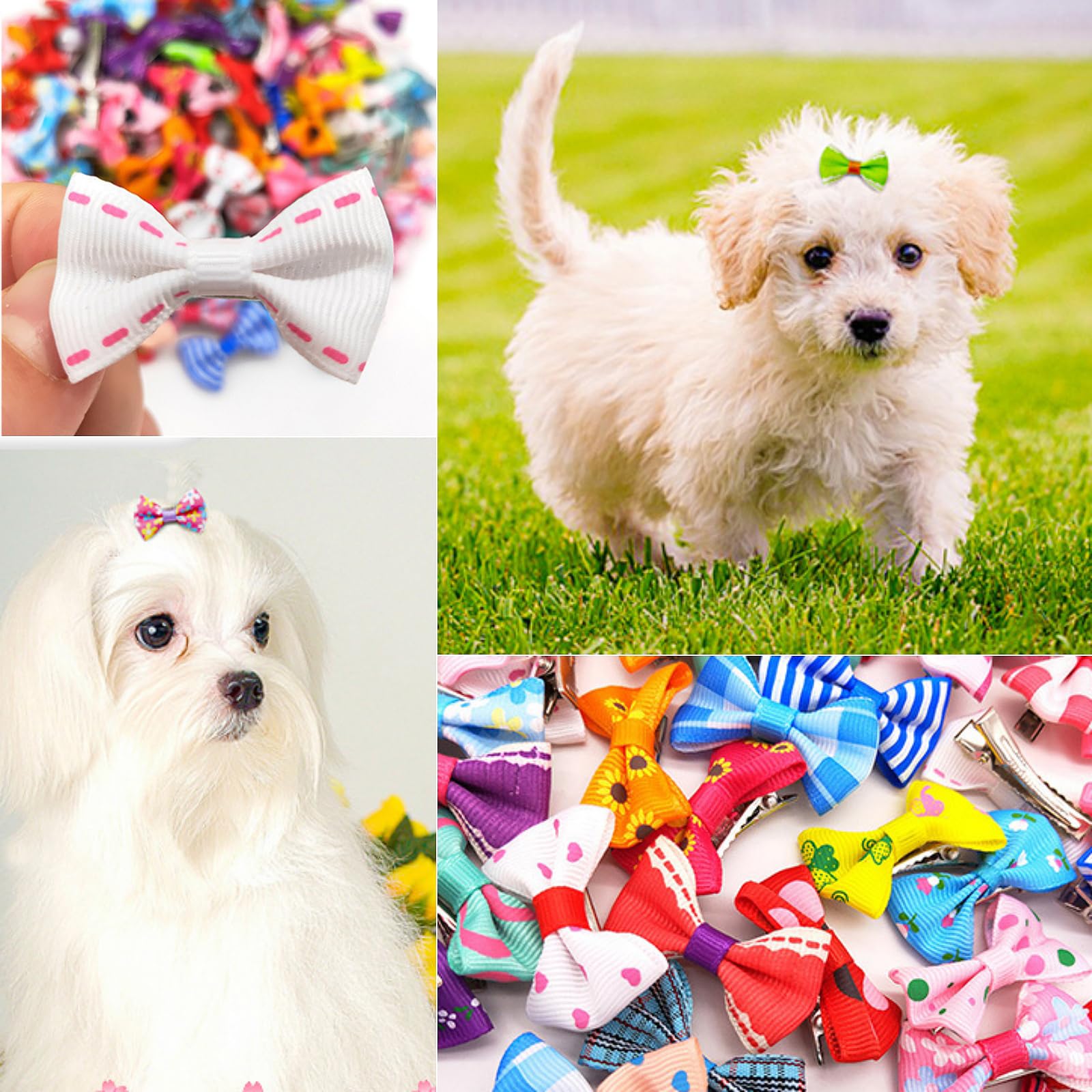 Amazon | 犬 ヘアゴム リボン 48個セット 可愛い 蝶結び カラフル ヘア