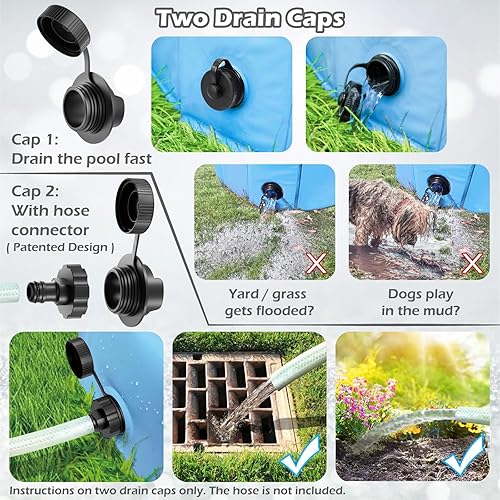 Miniatura 23 de Jasonwell Piscina plegable para perros y mascotas, piscina plegable para mascotas, bañera para niños, piscina para cachorros, perros pequeños, Mdf