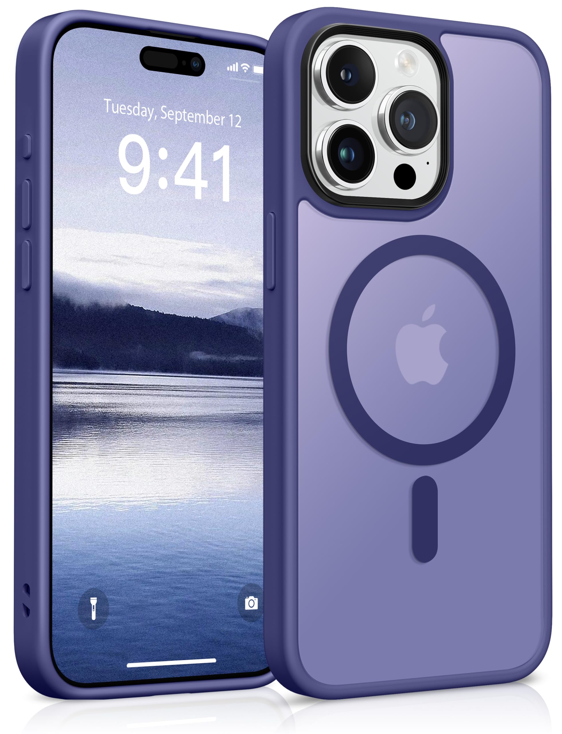 GONEZ Magnetic for iPhone 15 Pro Max Case,Compatible with MagSafe,[Military-Grade Drop Protection][Anti-Fingerprint] Slim Translucent Matte Back