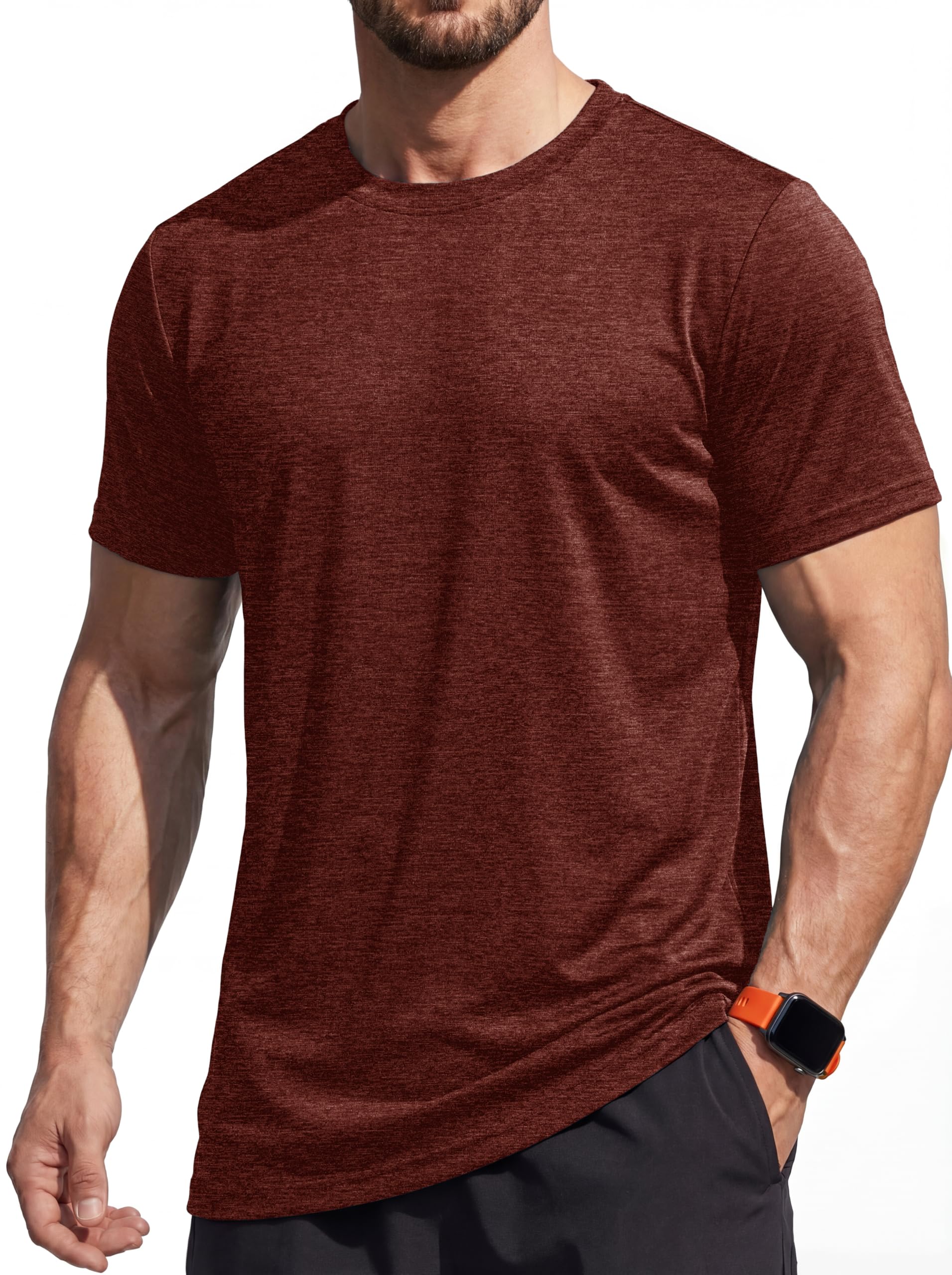 MAGCOMSEN Herren Sportshirt Atmungsaktiv Laufshirt Leichte Trainingsshirt Funktionsshirt Wandershirt Sommer Kurzarm T-Shirt für Männer