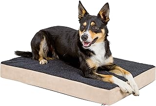 Kerbl Pet Matratze Memory-Foam, Hundekissen, Hundematratze, beige, anthrazit, 100x60x8cm, Polyester, Plüsch, orthopädisch, rutschfest, Bezug abnehmbar