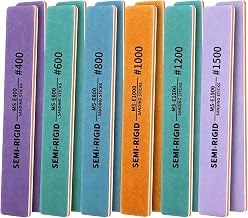 File for Plastic Models, Set of 12, No. 400 - 1500, Sandpaper, 5.1 x 0.8 x 0.2 inches (130 x 20 x 4 mm), Water Resistant Paper, Sponge File, Semi-Rigid, Sanding Stick, Sandpaper, 6 Types (400