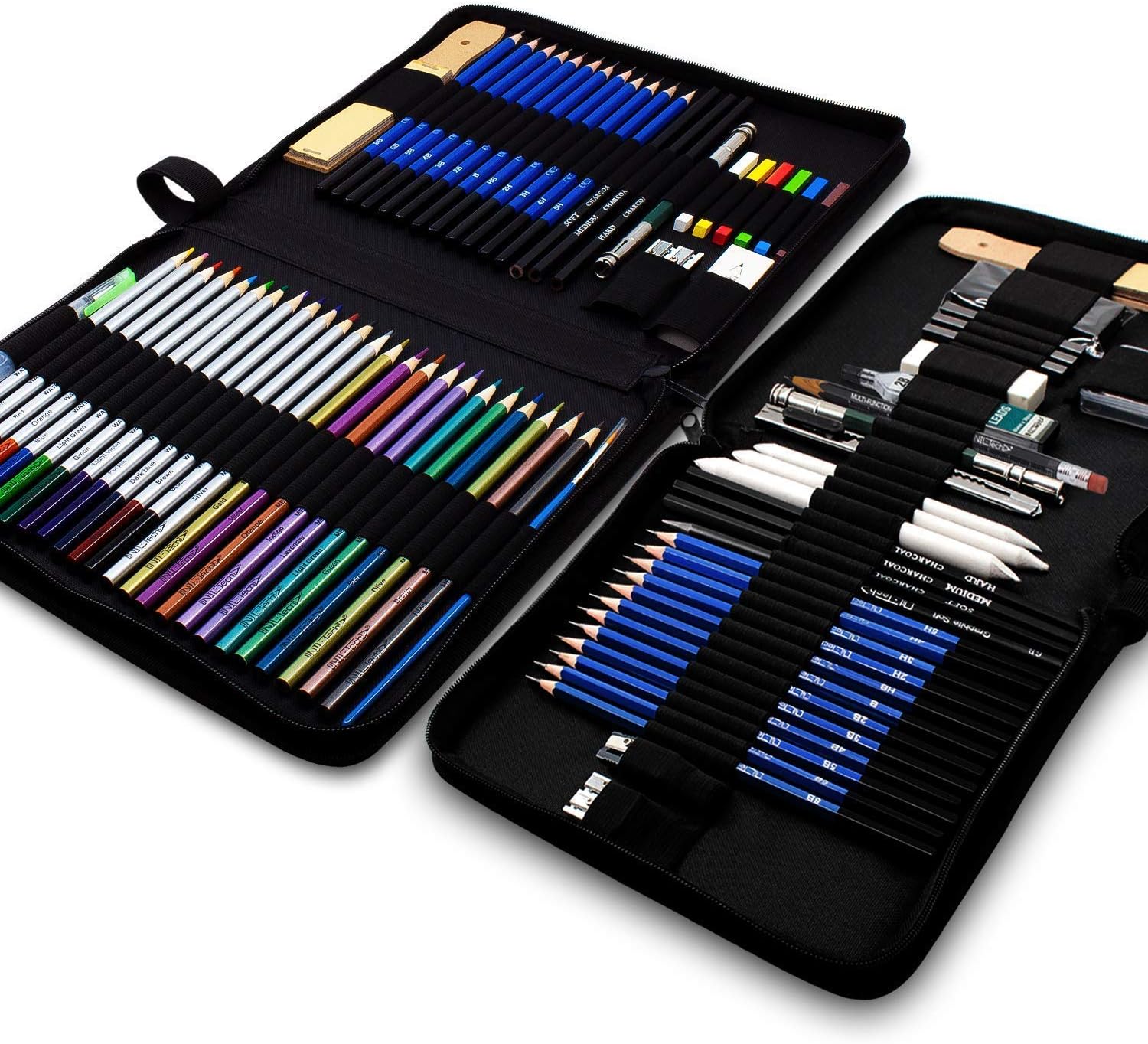 NIL - TECH 37-Piece Drawing Set PLUS 53-Piece Coloring and Drawing Art Set - With Sketch Pad and Drawing Tutorials Digital Library