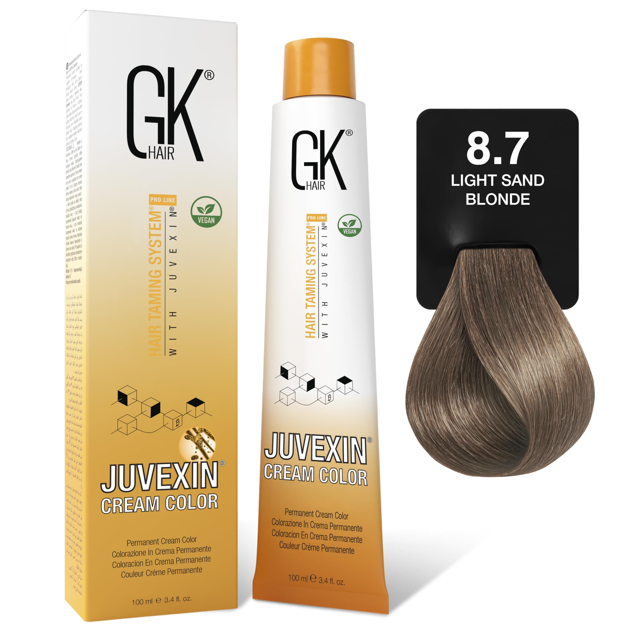 GK Hair Krem Koloryzujący do Włosów 100 ml – Półpermanentna Odżywcza Farba do Stylizacji, Naturalne i Intensywne Odcienie, Idealna do Pasemek, Refleksów i Równomiernego Koloru z Łatwą Aplikacją