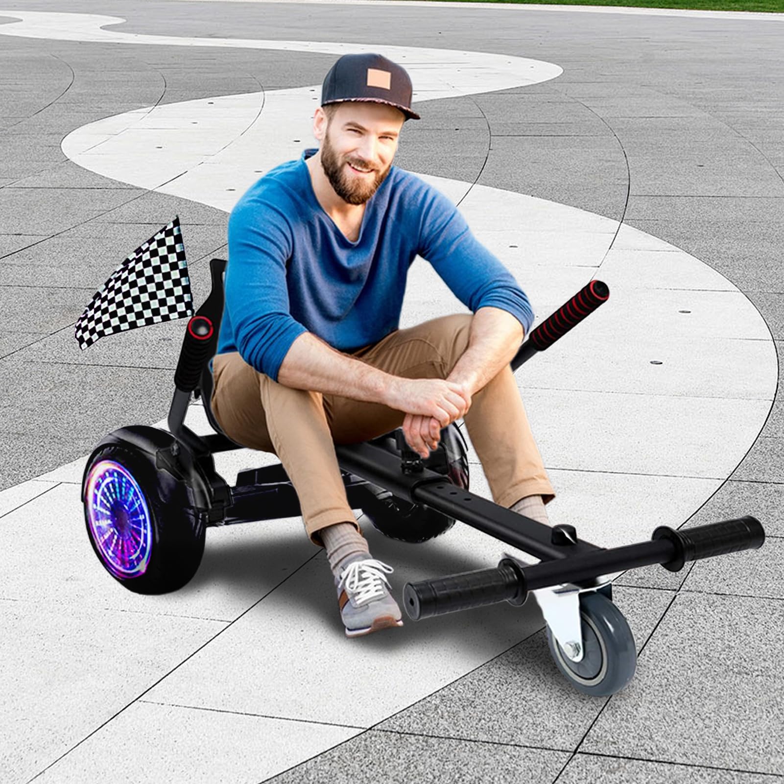 Kit Carrello Hoverboard Universale Divertente Regolabile - Convertitore Per Bambini E Adulti Da Cavalcare, Di Sospensione Sicura E Durevole, Attacco Per Carichi Pesanti, Scooter Da 6,5 ​​8 10