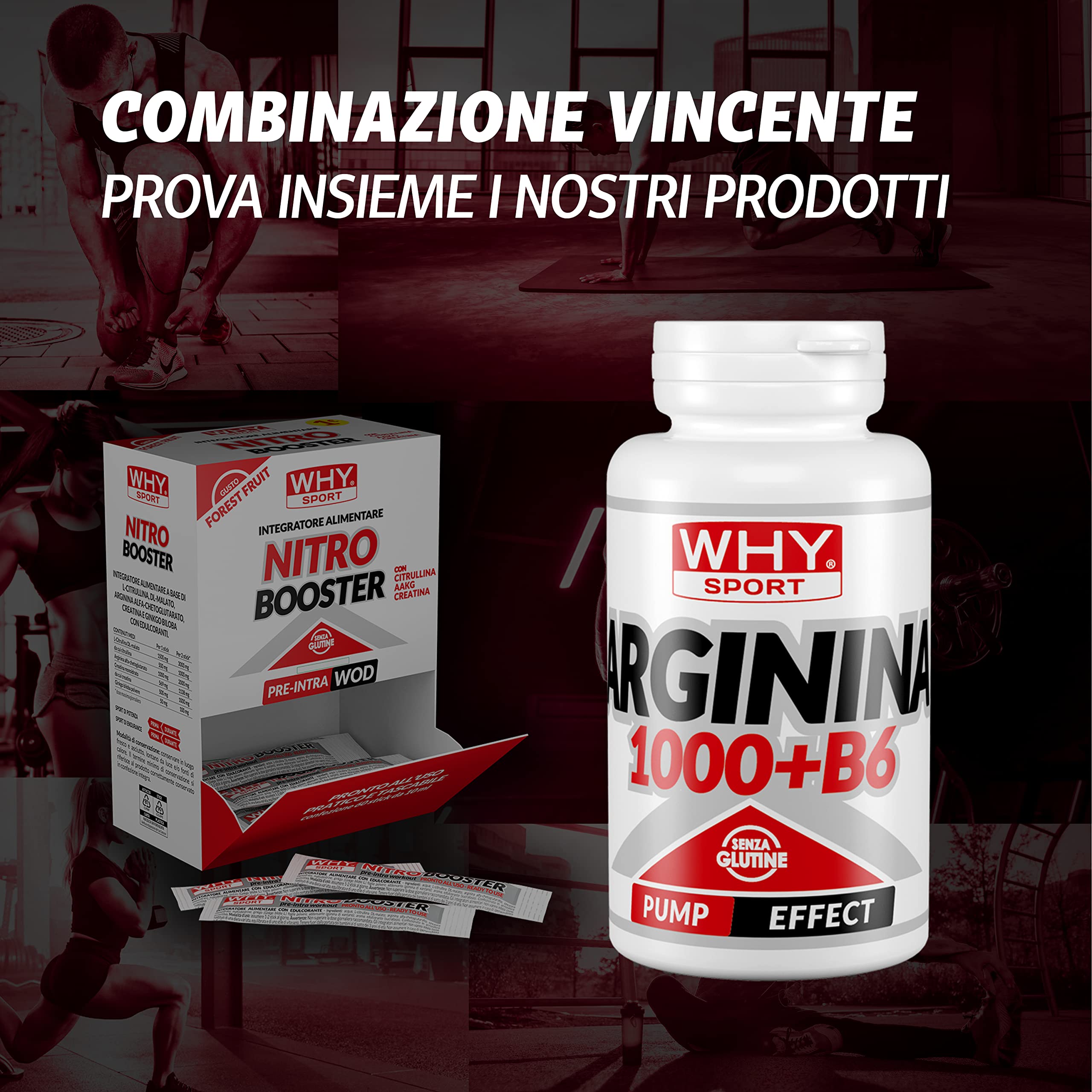 WHY SPORT NITRO BOOSTER - Integratore Alimentare a Base Citrullina e Arginina – Gusto Frutti di Bosco – Box da 60 Stick – 10 ml