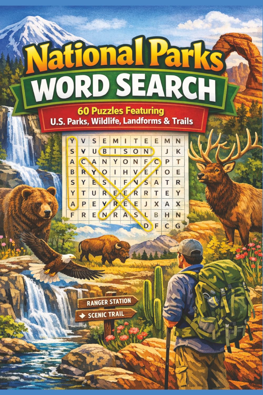 National Parks Word Search: 60 Puzzles Featuring U.S. Parks, Wildlife, Landforms & Trails