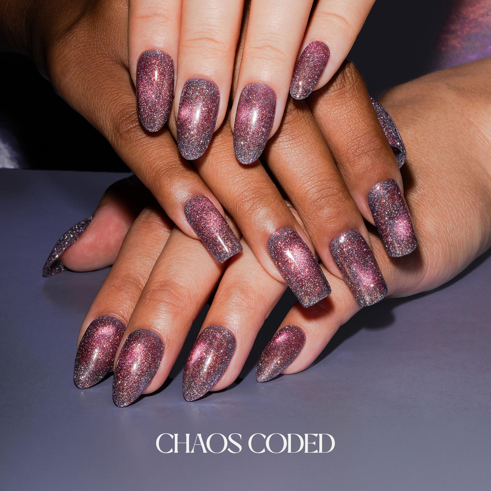 Aprés Prismatic Gel Color, set da 3 (Dual Cherry Trio) | Smalto gel bicolore cangiante, privo di HEMA e TPO, con effetto occhio di gatto, perlato e glitter flash