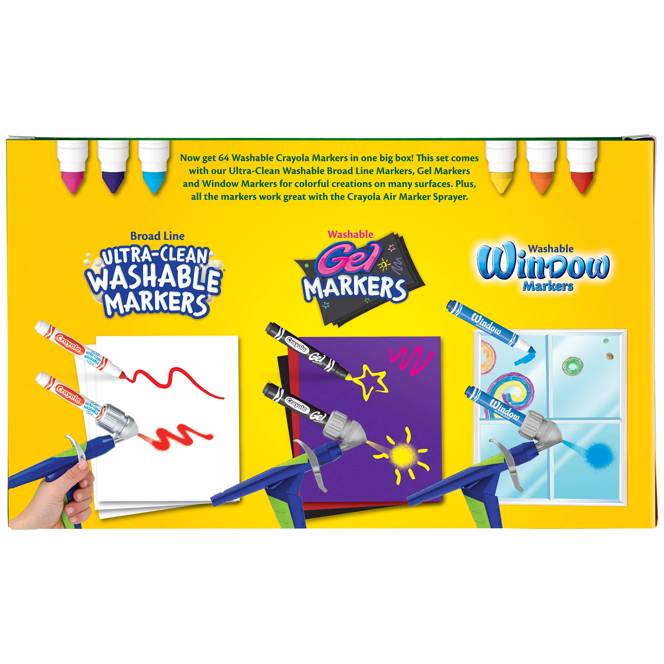 Crayola Washable Marker Set, Gift for Kids, Gel Markers, Window Markers