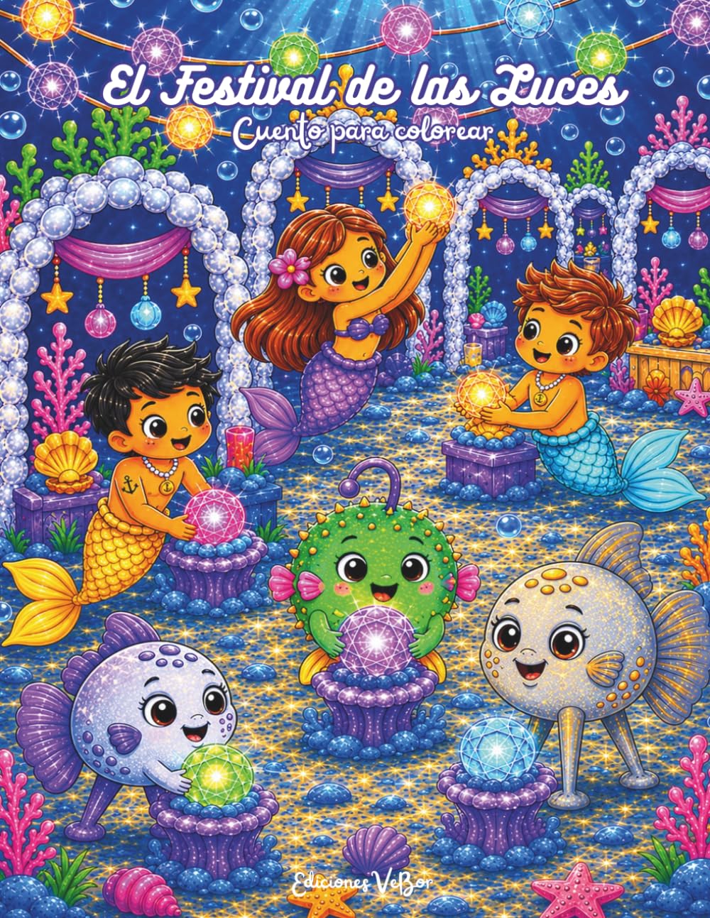 El Festival de las Luces: Cuento para colorear (Mi Libro de Sirenas y Amigos del Mar)