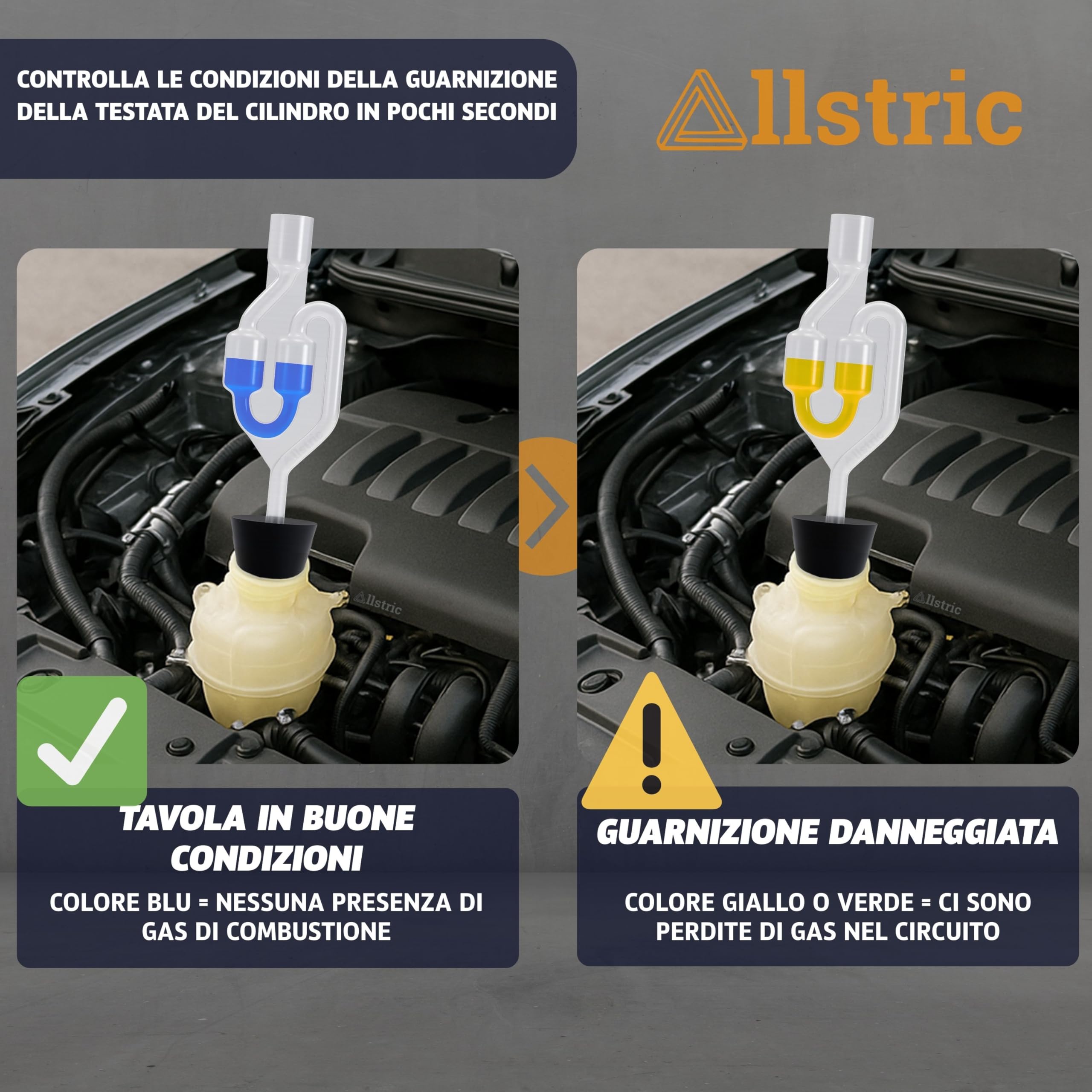 Tester Guarnizione Testata Motore CO2 | Reld Block Tester Universale con 50 Test | Comprobatore Fugas Refrigerante per Auto e Moto | Test Guarnizione Testata Bruciata