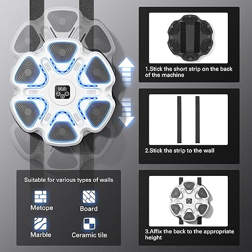 Miniatura 6 de Music Boxing Machine with Gloves for Adults Boxing Machine Wall Mounted Music, Smart Connection Boxing Equipment for Home and Gym, Training Machine