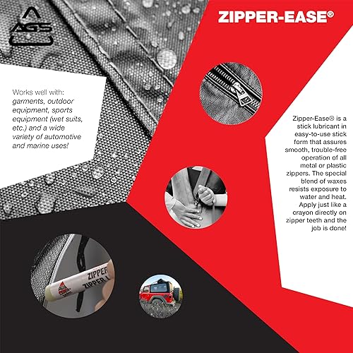 Miniatura 5 de Zipper-Ease - Barra lubricante con cremallera para lubricar y proteger todas las cremalleras, ideal para mochilas, tiendas de campaña, chaquetas,